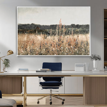 46308-MGV-CV-36X24-Wildflower Field Wall Art – Rustic Meadow Landscape Canvas Print, Country Nature Decor for Living Room, Bedroom or Farmhouse
