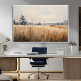 38193-MGV-CV-36X24-Golden Meadow Wall Art – Serene Grassland Landscape Canvas Print, Rustic Nature Decor for Bedroom, Living Room or Farmhouse