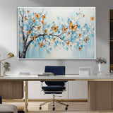 59455-MGV-CV-36X24-Butterfly Tree Branch Wall Art – Blue and Yellow Abstract Canvas Print, Modern Nature Artwork for Living Room, Bedroom or Office