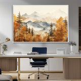 72950-MGV-CV-36X24-Autumn Mountain Forest Wall Art – Golden Fall Landscape Canvas Print, Nature-Inspired Home Decor for Living Room, Bedroom or