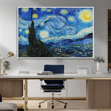 39177-MGV-CV-36X24-Starry Night Wall Art – Vincent van Gogh Famous Painting Canvas Print, Timeless Starry Sky Decor for Living Room, Bedroom or