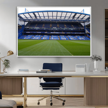 59508-MGV-CV-36X24-Chelsea Stadium Wall Art – Stamford Bridge Football Arena Canvas Print, Iconic Soccer Artwork for Living Room, Office, Game Room