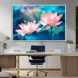 32559-MGV-CV-36X24-Lotus Flower Wall Art – Pink Water Lily Canvas Print, Tranquil Nature Decor for Living Room, Bedroom or Meditation Space