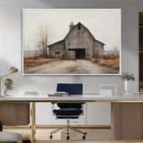 11602-MGV-CV-36X24-Old Barn Wall Art Canvas Print, Framed Rustic Barn Art Picture Print, Old Farmhouse Perfect Rustic Farmhouse Decor Artwork