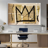 37215-MGV-CV-36X24-Abstract Crown Wall Art – Urban Graffiti Style Canvas Print Modern Street Art Design, Bold Contemporary Decor for Living Room,