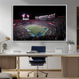 46899-MGV-FC-36X24_White-Ben Hill Griffin Stadium Wall Art Canvas Print, Framed Football Stadium Art Picture Print, Florida Football Stadium Perfect Sport