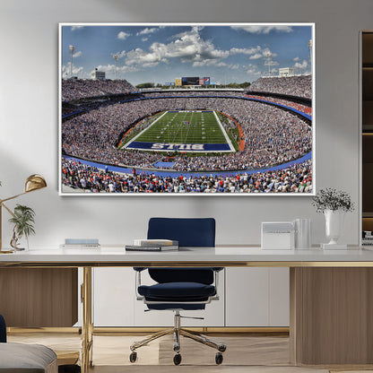 76491-MGV-FC-36X24_White-Buffalo Bills Stadium Wall Art Canvas Print, Framed Bills Stadium Art Picture Print, Highmark Stadium Perfect Sport Room Decor