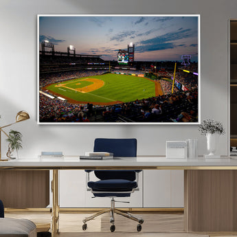 17415-MGV-FC-36X24_White-Philadelphia Phillies Stadium Wall Art Canvas Print, Framed Citizens Bank Park Art Picture Print, Phillies Stadium Field Perfect