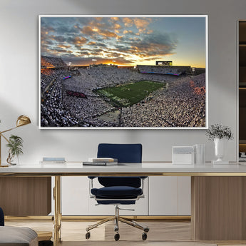 38807-MGV-CV-36X24-Beaver Stadium Wall Art Canvas Print, Framed Beaver Stadium Field Art Picture Print, Football Stadium Perfect Sport Room Decor