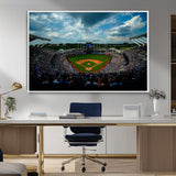 37127-MGV-FC-36X24_White-Kauffman Stadium Wall Art Canvas Print, Framed Kansas City Royals Field Art Picture Print, Baseball Stadium Perfect Sport Room