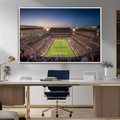 17421-MGV-FC-36X24_White-Kyle Field Wall Art Canvas Print, Framed Texas Stadium Art Picture Print, Kyle Field Stadium Perfect Sport Room Decor Artwork