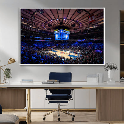 20491-MGV-FC-36X24_White-Madison Square Garden Wall Art Canvas Print, Framed New York Stadium Art Picture Print, MSG Stadium Perfect Sport Room Decor