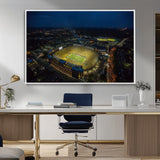 52519-MGV-CV-36X24-Michigan Football Stadium Wall Art Canvas Print, Framed Michigan Stadium Art Picture Print, Michigan Wolverines Field Perfect