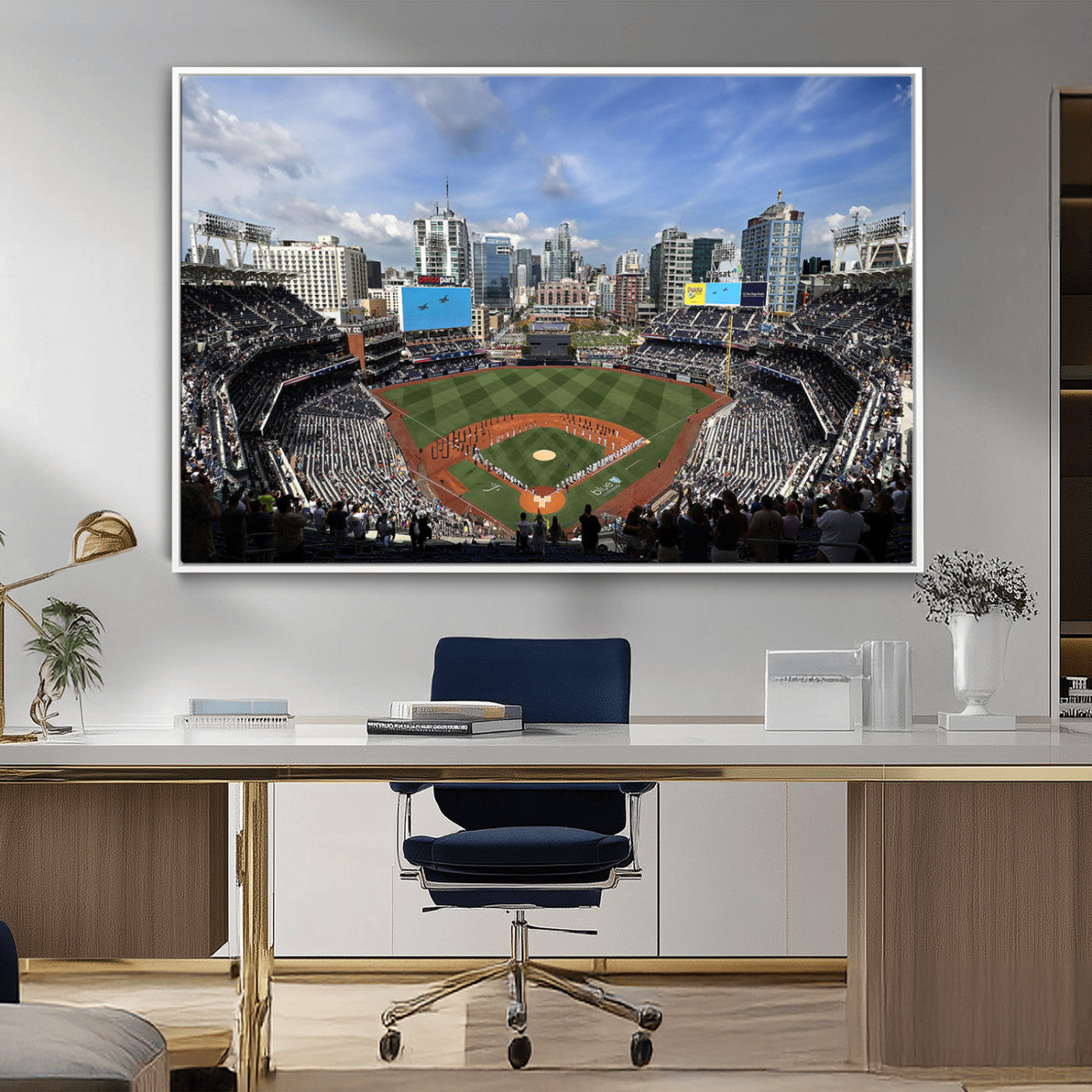 87122-MGV-CV-36X24-Petco Park Field Wall Art Canvas Print, Framed San Diego Stadium Art Picture Print, Petco Park Stadium Perfect Sport Room Decor