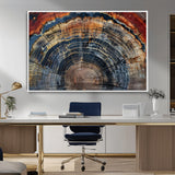 63519-MGV-CV-36X24-Tree Ring Wall Art – Rustic Nature Wood Grain Canvas Print, Abstract Natural Texture Artwork Poster for Living Room, Bedroom,