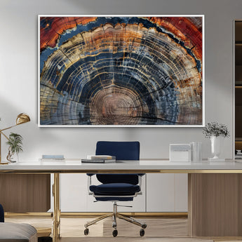 63519-MGV-CV-36X24-Tree Ring Wall Art – Rustic Nature Wood Grain Canvas Print, Abstract Natural Texture Artwork Poster for Living Room, Bedroom,