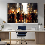 58782-MGV-FC-36X24_White-Jazz Musicians Cityscape Wall Art – Vibrant Urban Night Canvas Print, Elegant Music Themed Decor for Living Room, Office, or Music