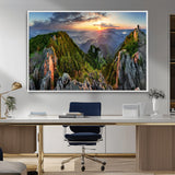 51582565-MGV-FC-36X24_White-Mountain Sunrise Panorama Wall Art – Scenic Landscape Canvas Print, Hiking Adventure Nature Photography, Large Mountain Range Wall