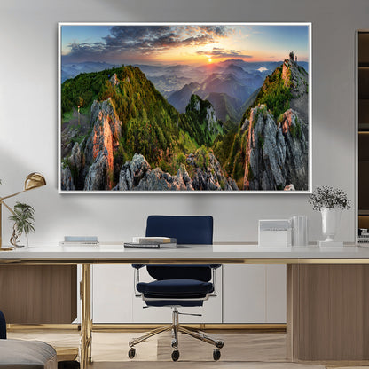 51582565-MGV-FC-36X24_White-Mountain Sunrise Panorama Wall Art – Scenic Landscape Canvas Print, Hiking Adventure Nature Photography, Large Mountain Range Wall