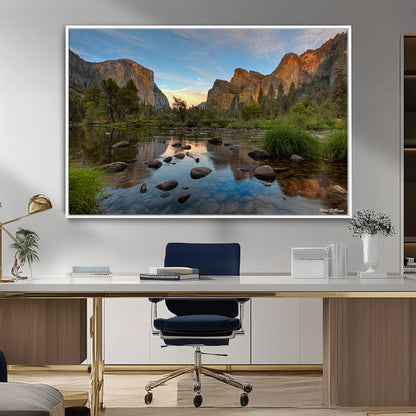 55893831-MGV-CV-36X24-Yosemite Valley Wall Art Canvas Print, Framed El Capitan Art Picture Print, Sierra Landspace Perfect Rustic Nature Decor Artwork
