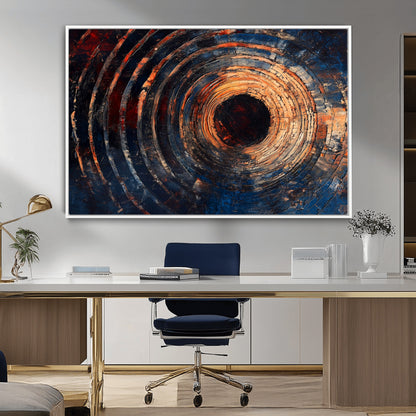 10017879-MGV-CV-36X24-Wood Tree Ring Wall Art Canvas Print, Framed Natural Wood Art Picture Print, Rustic Tree Slice Perfect Rustic Decor Artwork