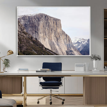 74506434-MGV-CV-36X24-El Capitan Wall Art Canvas Print, Framed Yosemite Cliff Art Picture Print, Sierra Nevada Perfect Sierra Minimalism Decor Artwork