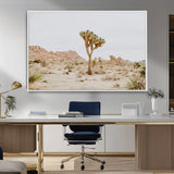 67109959-MGV-CV-36X24-Joshua Tree Wall Art Canvas Print, Framed Neutral Desert Art Picture Print, Earthy Landscape Perfect Neutral Boho Decor Artwork