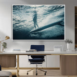 71192524-MGV-CV-36X24-Submerged Surf Wall Art Canvas Print, Framed Underwater Perspective Art Picture Print, Ocean Surf Perfect Coastal Adventure Decor