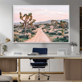 12540952-MGV-CV-36X24-Joshua Tree Park Wall Art Canvas Print, Framed Desert Road Art Picture Print, Sunset Drive Perfect Southwestern Boho Decor Artwork