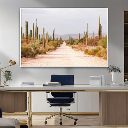 30742780-MGV-CV-36X24-Desert Cactus Wall Art Canvas Print, Framed Southwestern Art Picture Print, Bohemian Western Perfect Southwestern Boho Decor