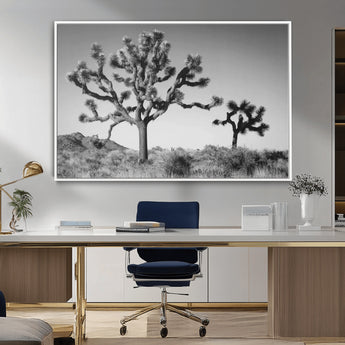 50975475-MGV-CV-36X24-Joshua Tree Art Wall Art Canvas Print, Framed Desert Tree Print Art Picture Print, Black White Nature Perfect Southwestern Boho