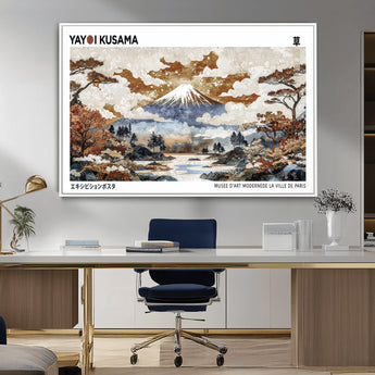 80111817-MGV-CV-36X24-Japanese Landscape Wall Art – Mount Fuji Autumn Canvas Print, Asian Inspired Nature Decor for Living Room, Bedroom, Office or