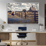 22296025-MGV-CV-36X24-Texas Longhorn Canvas Wall Art Canvas Print, Framed Rustic Barn Wall Art Art Picture Print, Farmhouse Cow Decor Perfect Rustic