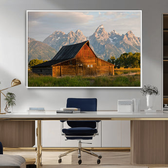 31771014-MGV-CV-36X24-Rustic Barn Wall Art Canvas Print, Framed Western Landscape Art Picture Print, Farmhouse Style Perfect Rustic Farmhouse Decor
