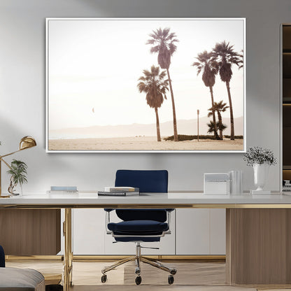 48255923-MGV-CV-36X24-Coastal Light Wall Art Canvas Print, Framed Relaxing Shoreline Art Picture Print, Minimalist Ocean Perfect Tropical Serenity Decor