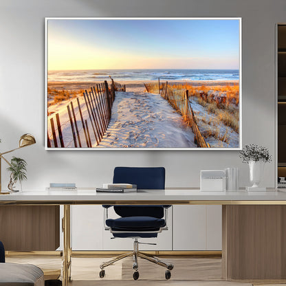 73351887-MGV-CV-36X24-Ocean Sunset Wall Art Wall Art Canvas Print, Framed Nautical Photography Art Picture Print, Summer Beach House Decor Perfect
