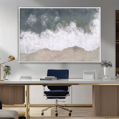 10072982-MGV-CV-36X24-Abstract Ocean Wave Wall Art – Coastal Beach Canvas Print, Minimalist Seascape Painting, Modern Ocean Inspired Artwork for Living