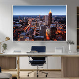 81886632-MGV-CV-36X24-Atlanta Skyline Wall Art – Vibrant City Lights Canvas Print, Modern Urban Cityscape Decor for Living Room, Office, or Apartment