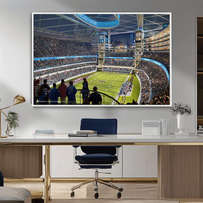 41816511-MGV-FC-36X24_White-Chicago Dome Stadium Wall Art – Futuristic Football Arena Canvas Print, Modern Sports Fan Decor for Man Cave, Office, Bar, or