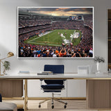 87578930-MGV-FC-36X24_White-Soldier Field Wall Art – Chicago Bears Football Stadium Sunset Canvas Print, Game Day Sports Decor for Man Cave, Bar, Office, or