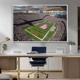 98106777-MGV-FC-36X24_White-Soldier Field Wall Art – Chicago Bears Stadium Canvas Print with American Flag, Game Day Football Decor for Man Cave, Bar, or