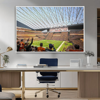 81960112-MGV-FC-36X24_White-Futuristic Football Stadium Wall Art – Modern Dome Arena Canvas Print, Chicago Bears Concept Design Sports Decor for Man Cave or
