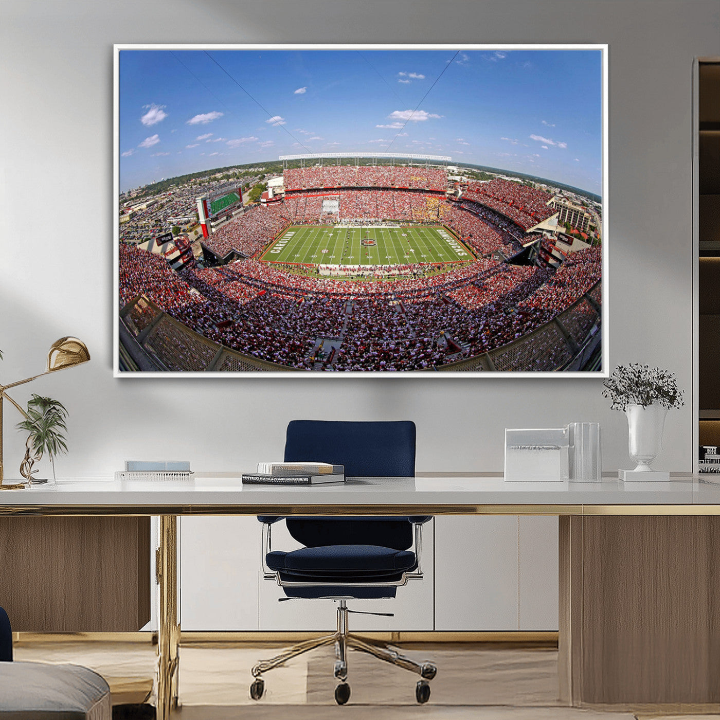 29492070-MGV-CV-36X24-Stadium Wall Art – Panoramic College Football Canvas Print, Game Day Crowd and Field Scene, Sports Photography Decor for Office,