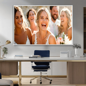 CSTM912-MGV-CV-36X24-Framed Wedding Canvas Print - Custom Wall Art Keepsake for Couples, Elegant Home Decoration Gift, Create Your Own Photo Canvas