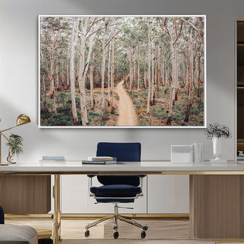 24760563-MGV-CV-36X24-Forest Wall Art – Tranquil Woodland Path Canvas Print, Scenic Nature Photography Decor for Bedroom, Living Room, Office, Cabin or