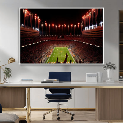 73358115-MGV-FC-36X24_White-Neyland Stadium Wall Art – Panoramic Tennessee Volunteers Night Game Canvas Print, Fireworks Football Celebration Sports Decor for