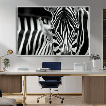 43631-MGV-CV-36X24-Black and White Zebra Wall Art – Modern Animal Print Canvas Artwork for Living Room, Bedroom, or Office Decor