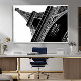 89033-MGV-CV-36X24-Eiffel Tower Wall Art – Dramatic Black and White Architectural Canvas Print, Modern Paris Decor for Office, Living Room or