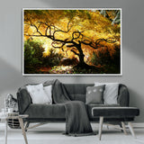 19067-MGV-CV-36X24-Golden Canopy Wall Art – Panoramic Autumn Tree Canvas Print, Warm Seasonal Decor for Living Room, Office or Garden Space