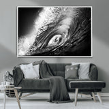 22702-MGV-CV-36X24-Black and White Ocean Wave Wall Art – Powerful Surf Curl Photography Canvas Print, Modern Coastal Decor for Living Room, Office or
